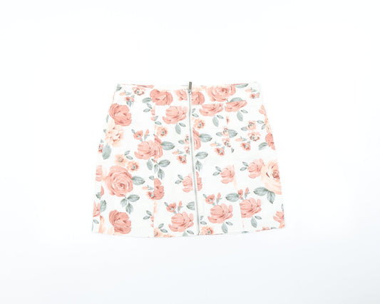 FOREVER 21 Womens Pink Floral  Mini Skirt Size L