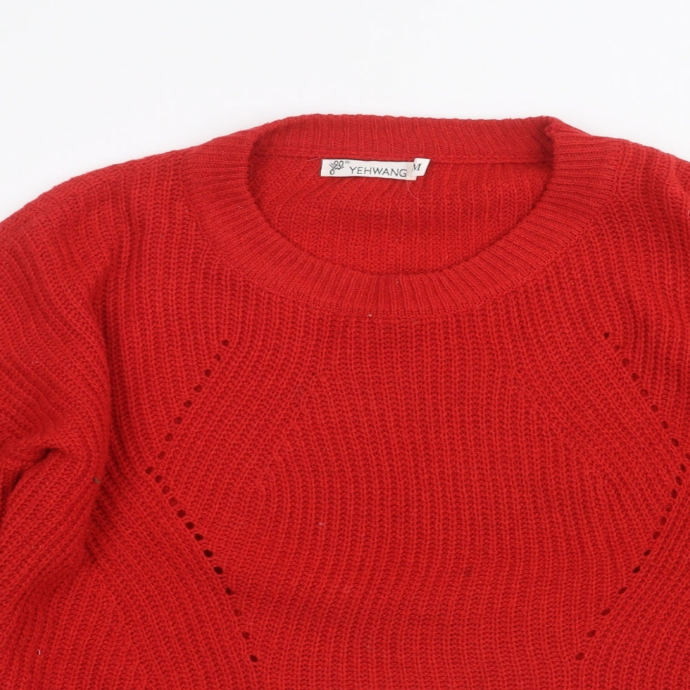 yehwang Womens Red   Pullover Jumper Size M