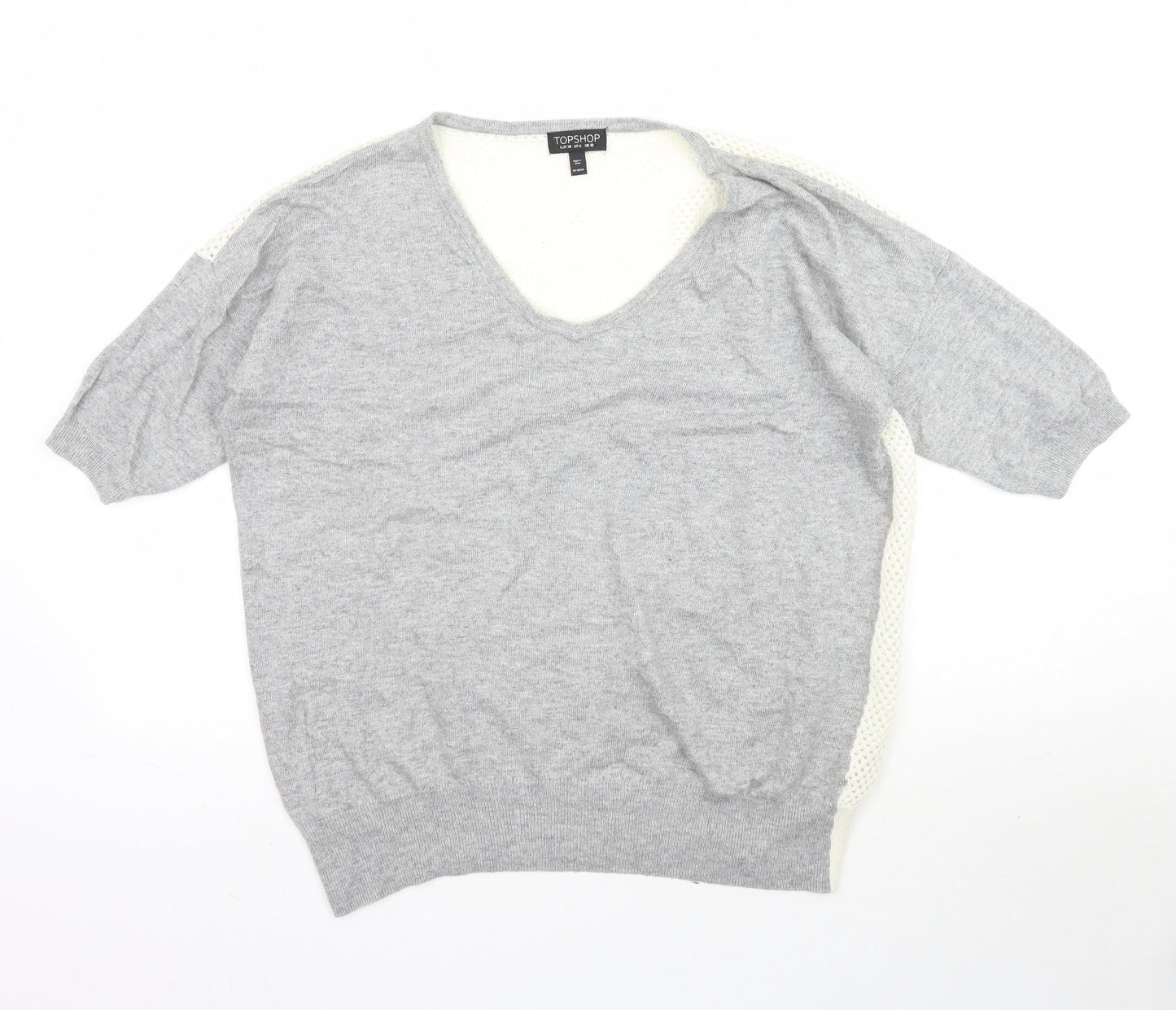 Topshop Womens Grey  Knit Basic Blouse Size 10