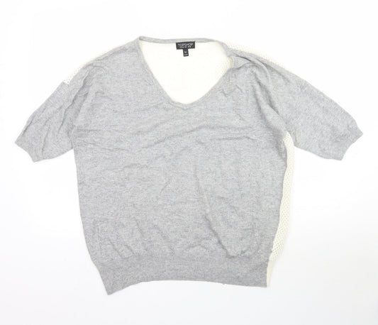 Topshop Womens Grey  Knit Basic Blouse Size 10