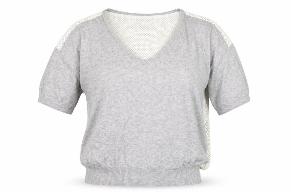 Topshop Womens Grey  Knit Basic Blouse Size 10