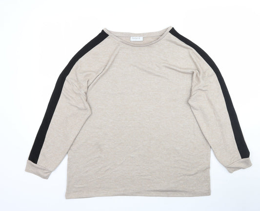 Papaya Womens Beige  Knit Pullover Jumper Size L