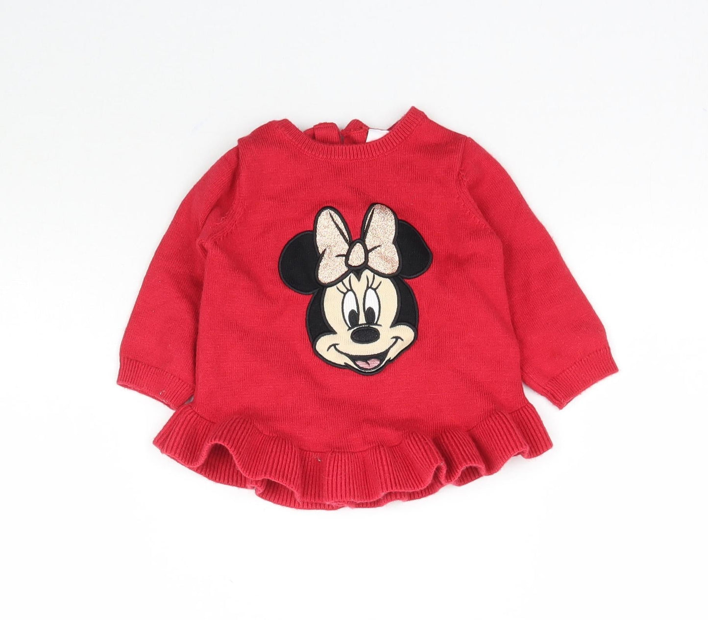 Disney Girls Red  Knit Basic Casual Size 0-3 Months  - Minnie Mouse