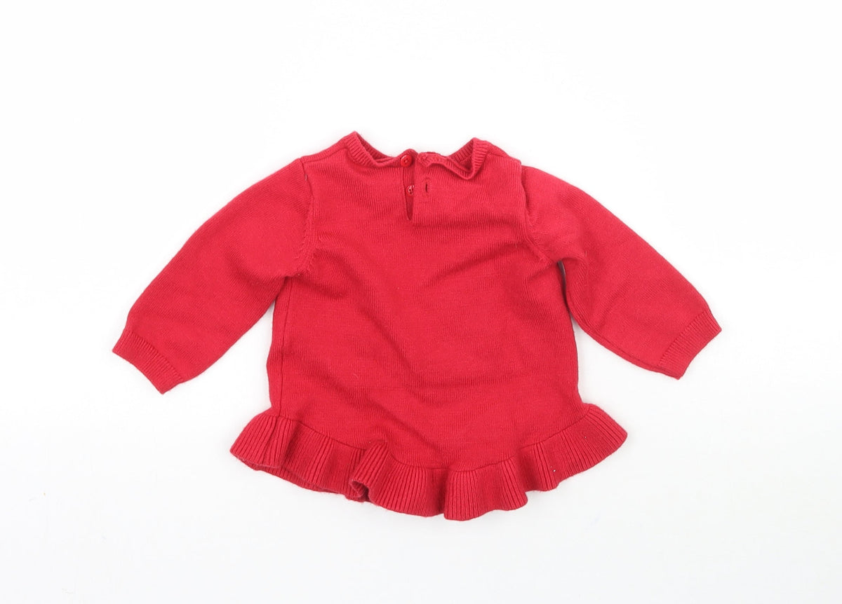 Disney Girls Red  Knit Basic Casual Size 0-3 Months  - Minnie Mouse