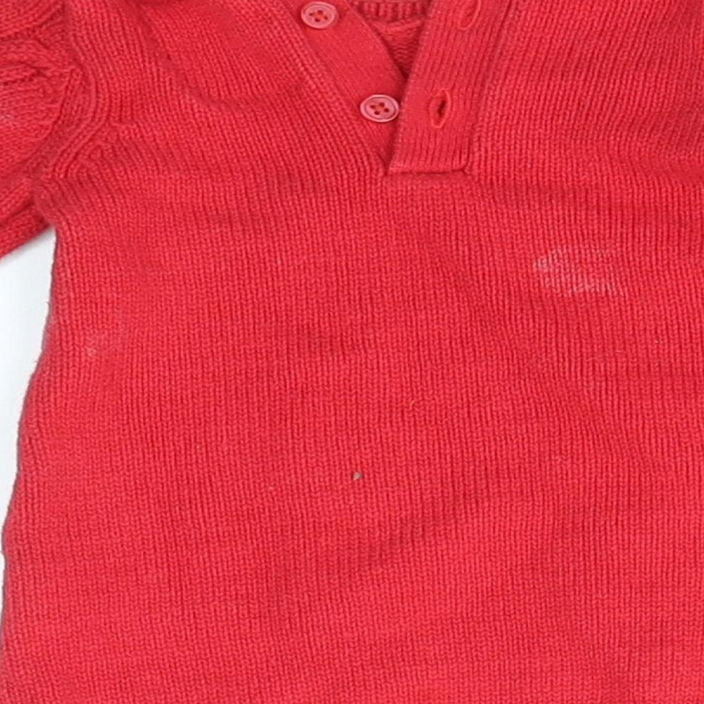 F&F Girls Red   Jumper Dress  Size 0-3 Months