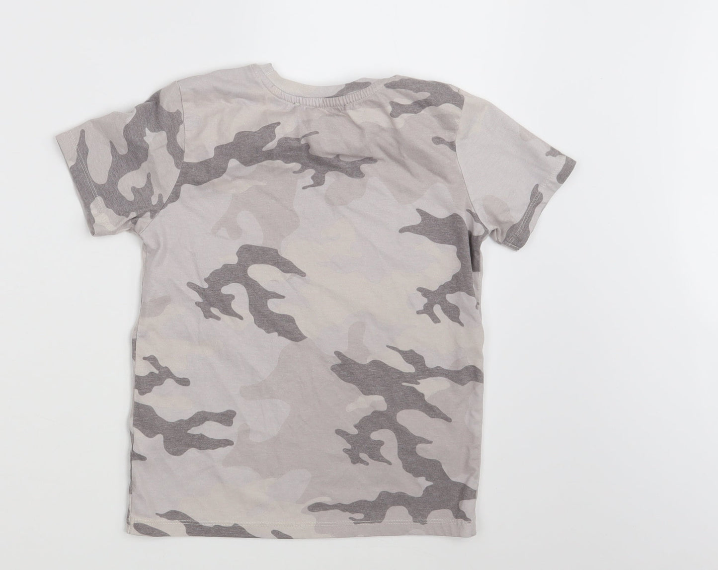 George Boys Beige Camouflage  Basic T-Shirt Size 7-8 Years