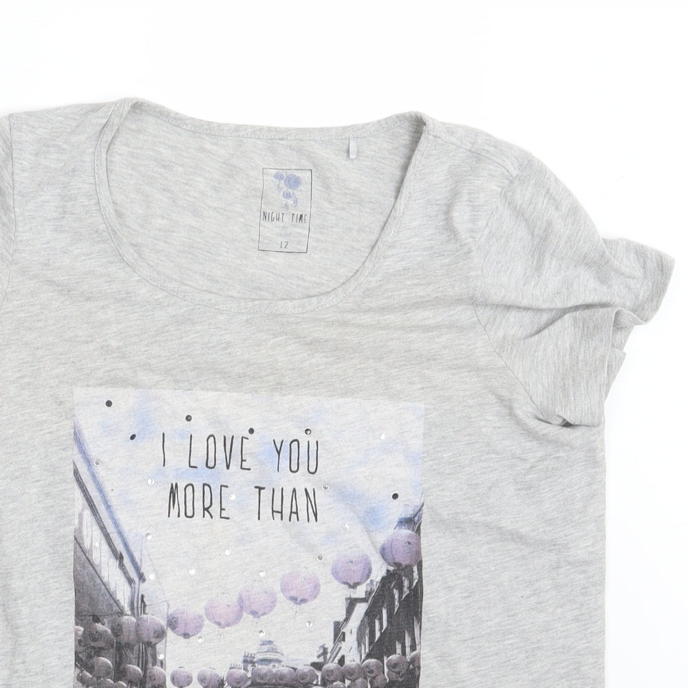 NEXT Womens Grey   Basic T-Shirt Size 12  - Nightwear