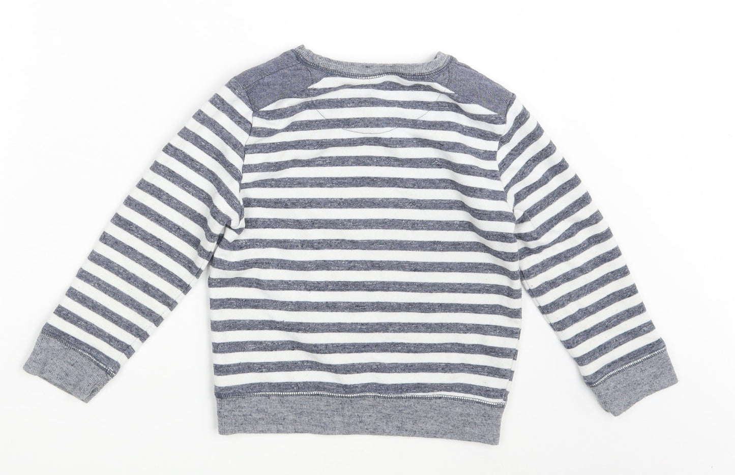 Rebel Boys White Striped  Pullover Sweatshirt Size 6-7 Years