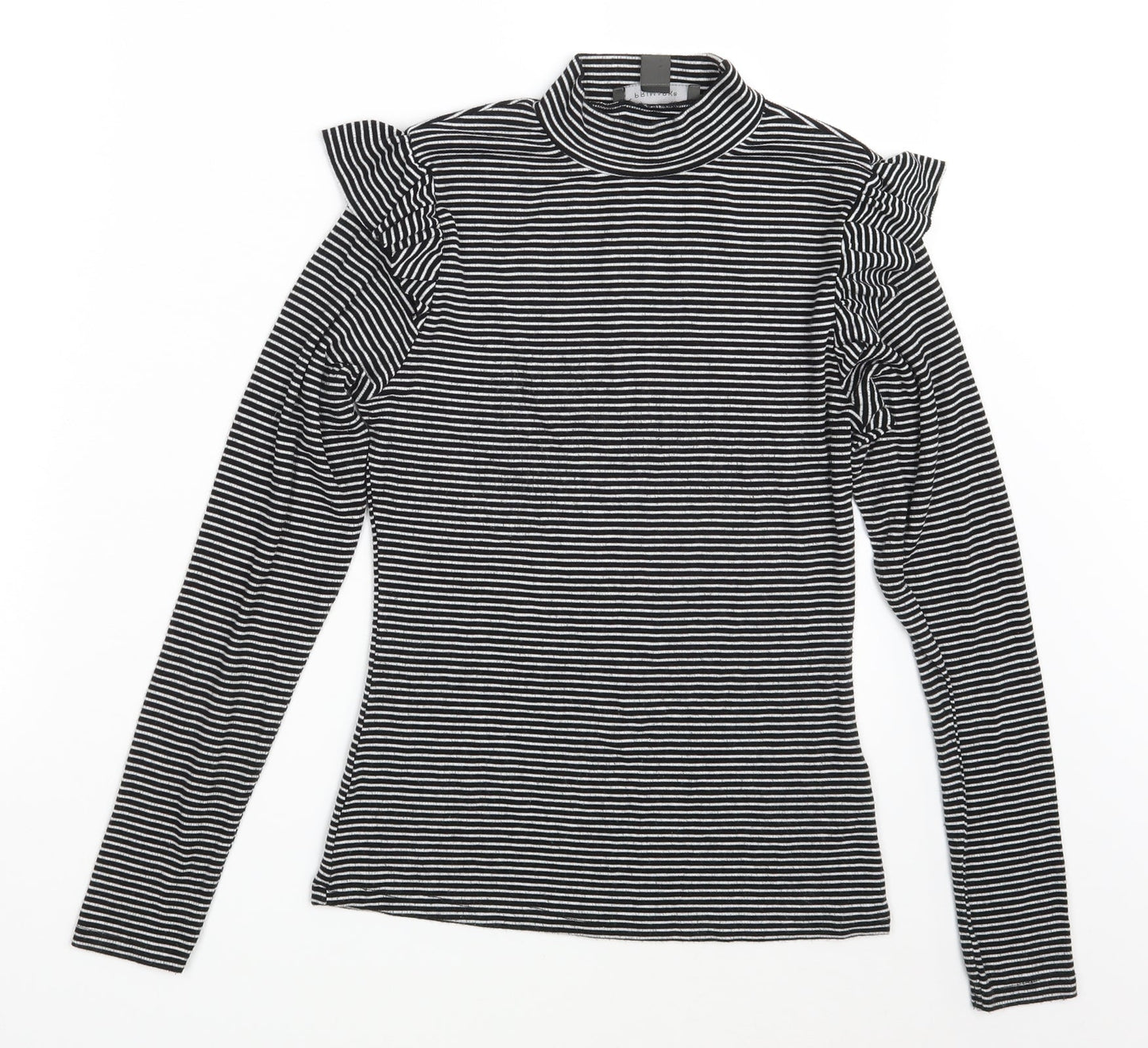 Primark Womens Black Striped  Pullover Sweatshirt Size 8