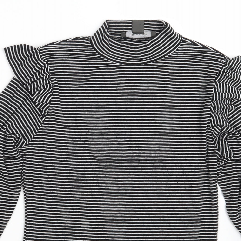 Primark Womens Black Striped  Pullover Sweatshirt Size 8