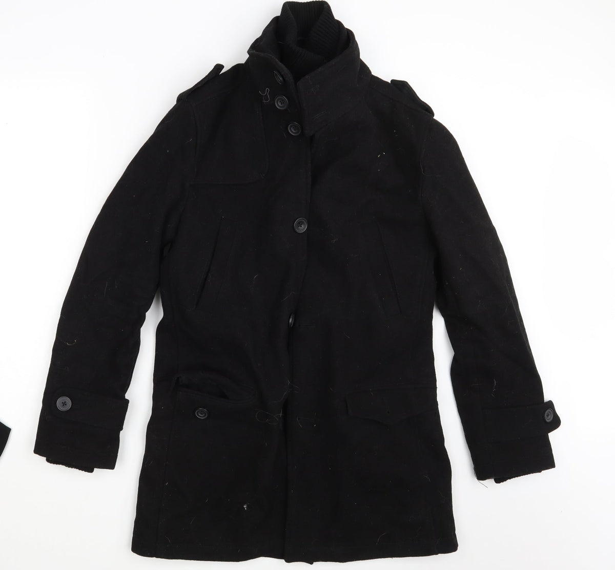 Cedarwood State Womens Black Overcoat Coat Size XS