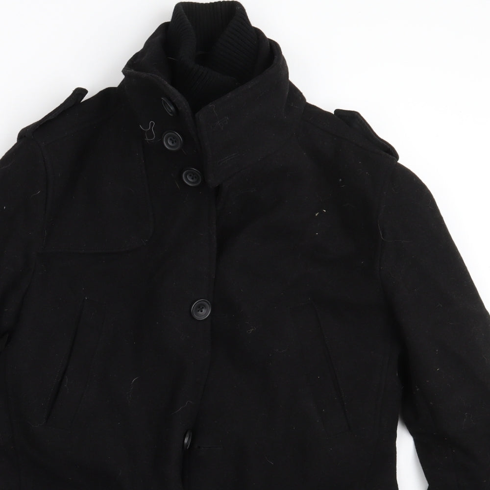 Cedarwood State Womens Black Overcoat Coat Size XS