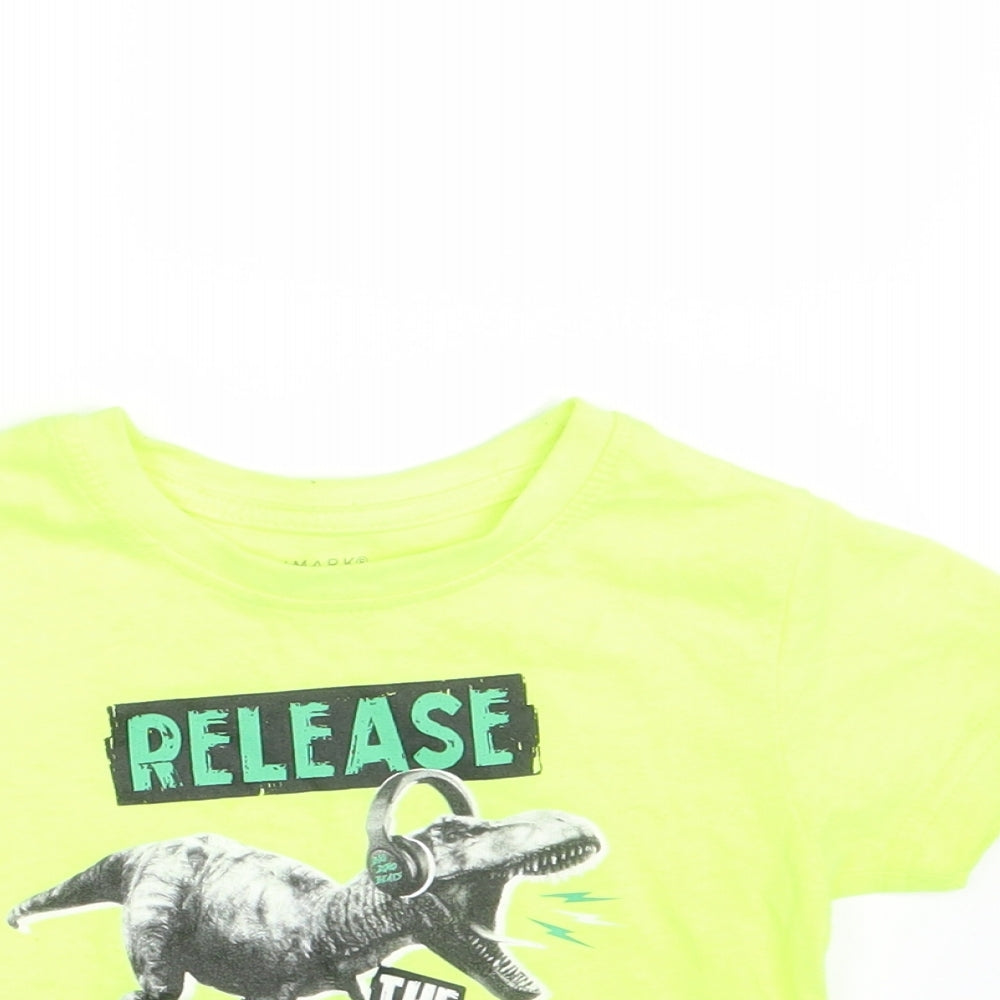 Primark Boys Yellow   Basic T-Shirt Size 2-3 Years