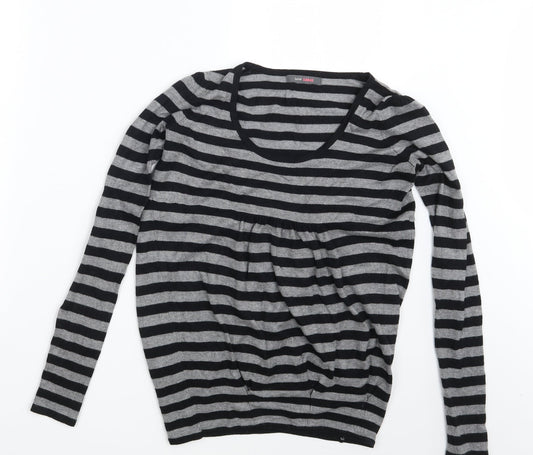 Love Label Womens Grey Striped  Pullover Sweatshirt Size 8