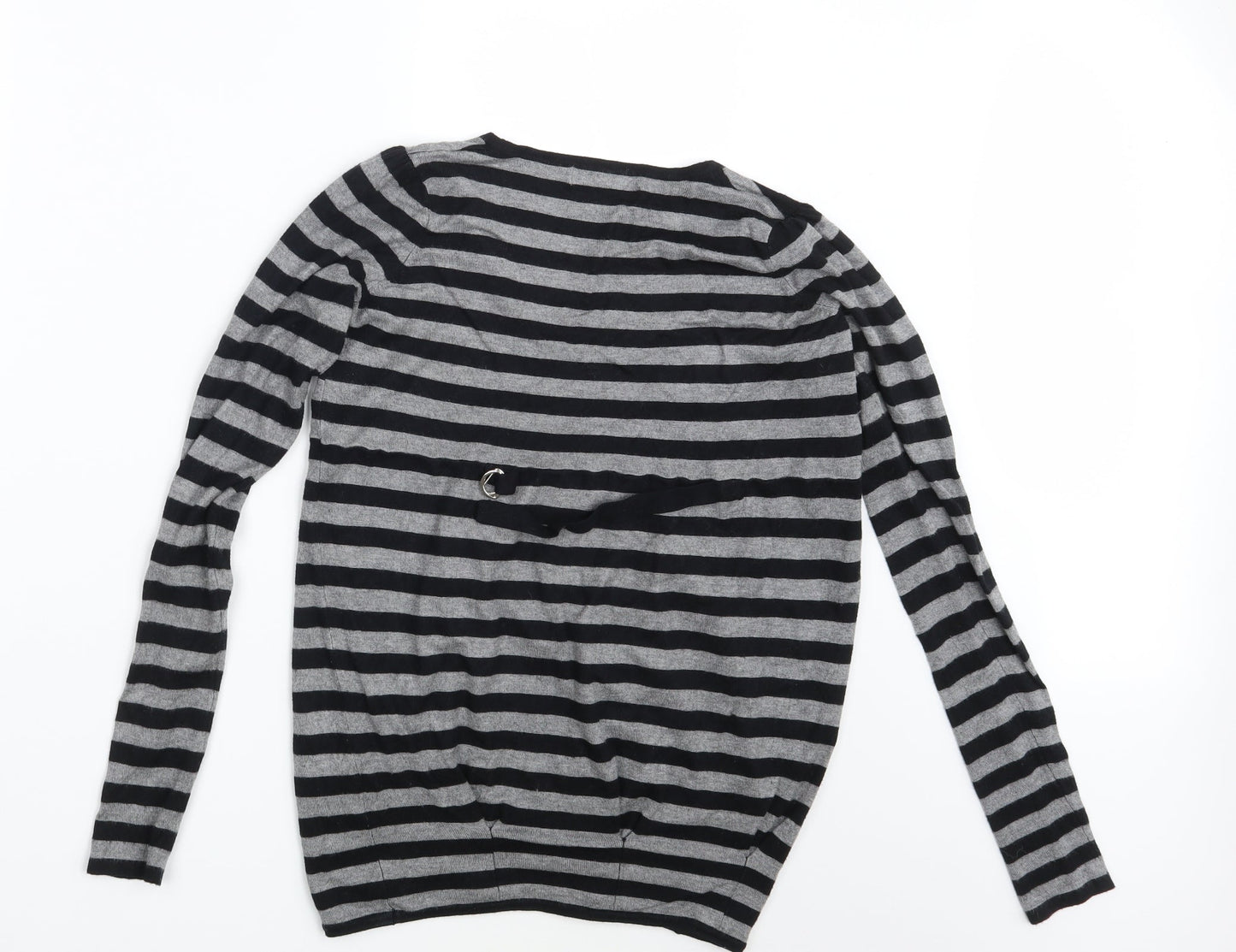 Love Label Womens Grey Striped  Pullover Sweatshirt Size 8