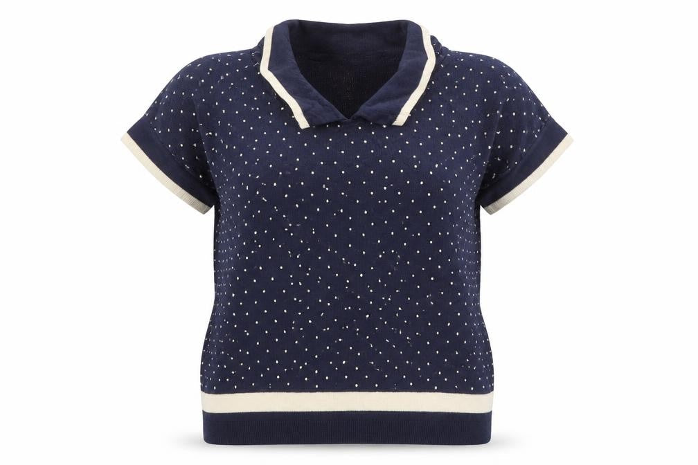 Fashion Extra Womens Blue Polka Dot  Pullover Sweatshirt Size 14