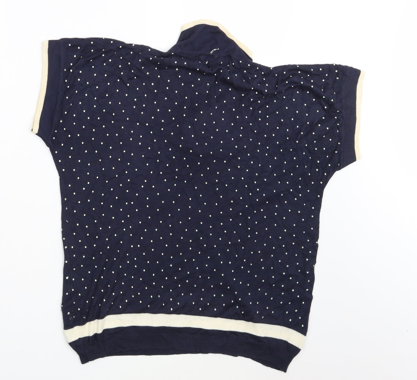 Fashion Extra Womens Blue Polka Dot  Pullover Sweatshirt Size 14