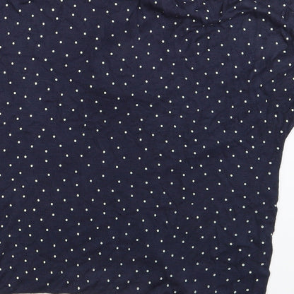 Fashion Extra Womens Blue Polka Dot  Pullover Sweatshirt Size 14