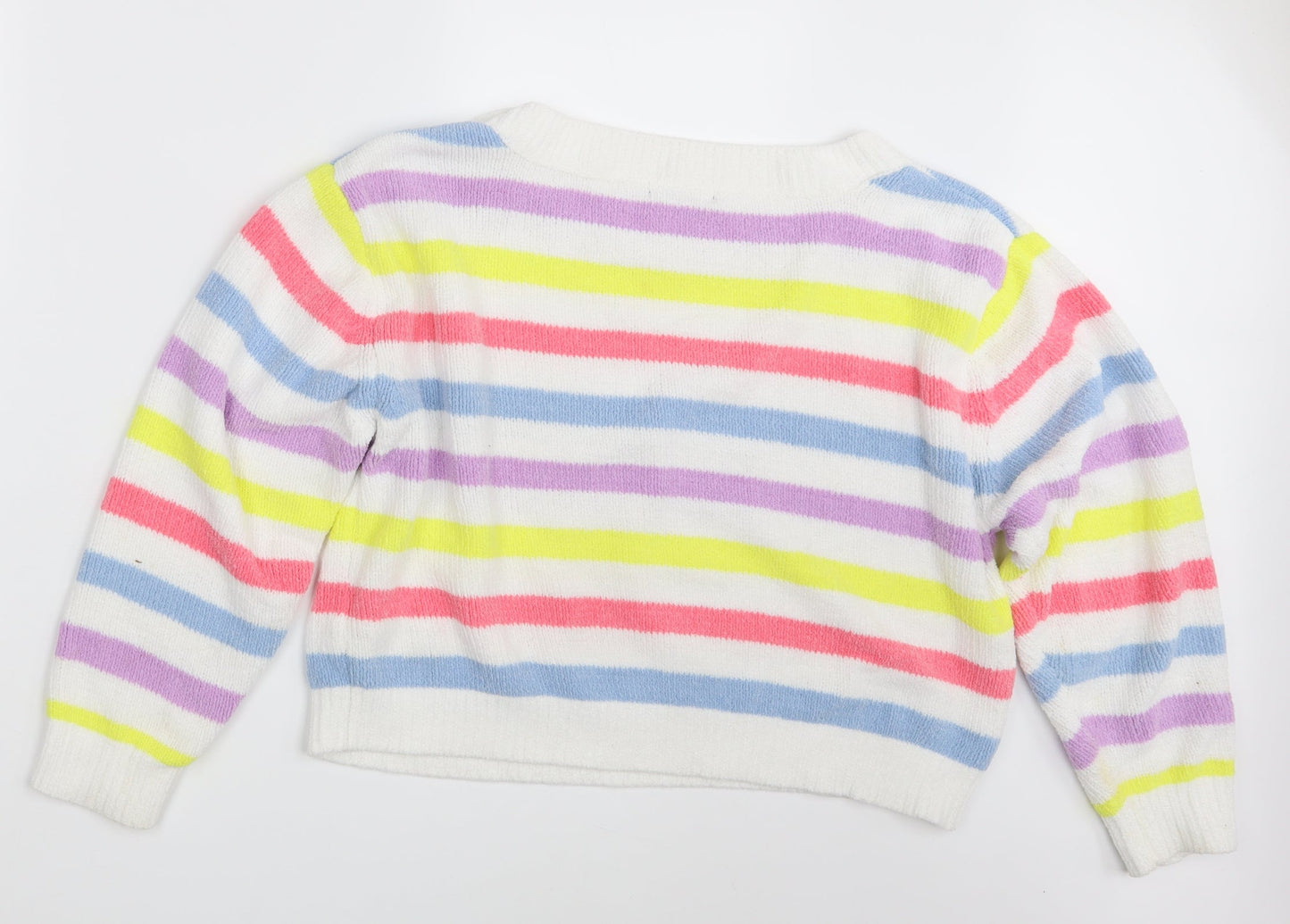 Primark Womens Multicoloured Striped  Pullover Jumper Size 10  - Cropped