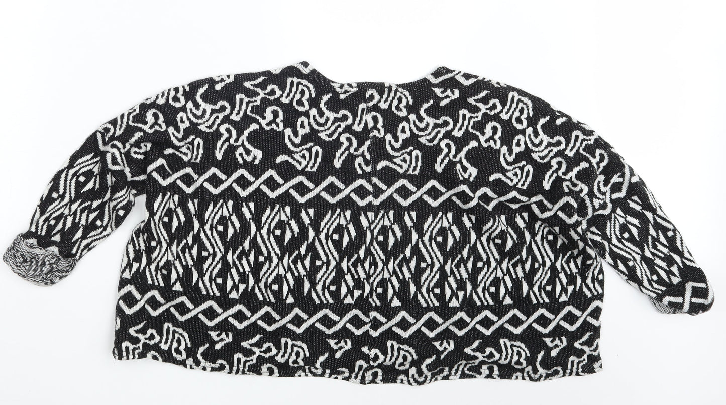 tOPSH Womens Black Argyle/Diamond  Pullover Jumper Size 8