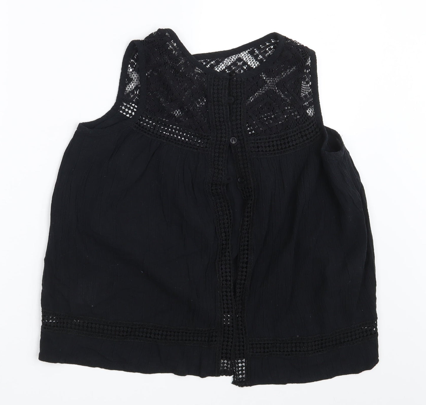 Ribbon Womens Black   Basic Button-Up Size 8