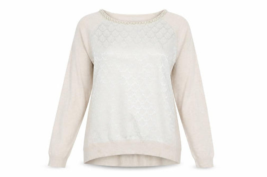 Oasis Womens Beige Floral  Pullover Jumper Size S