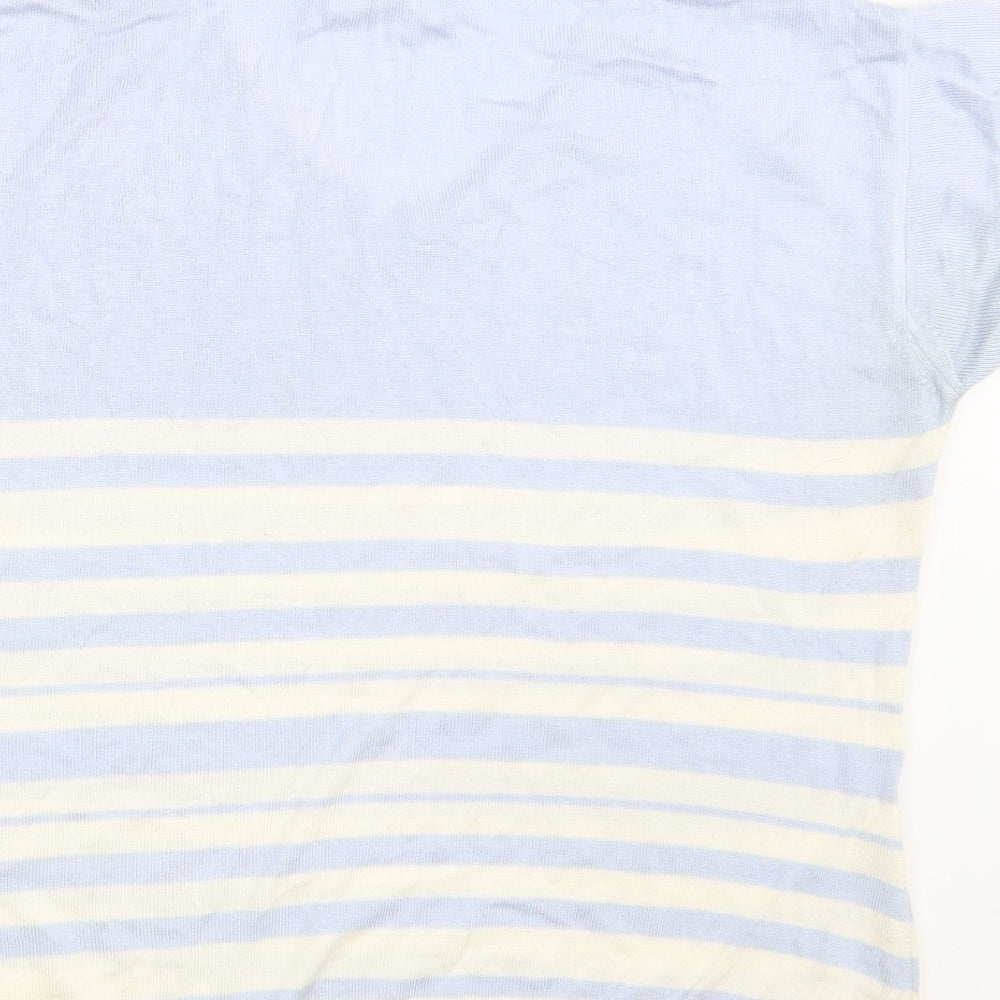 Sara Woman Womens Blue Striped  Pullover Sweatshirt Size 14