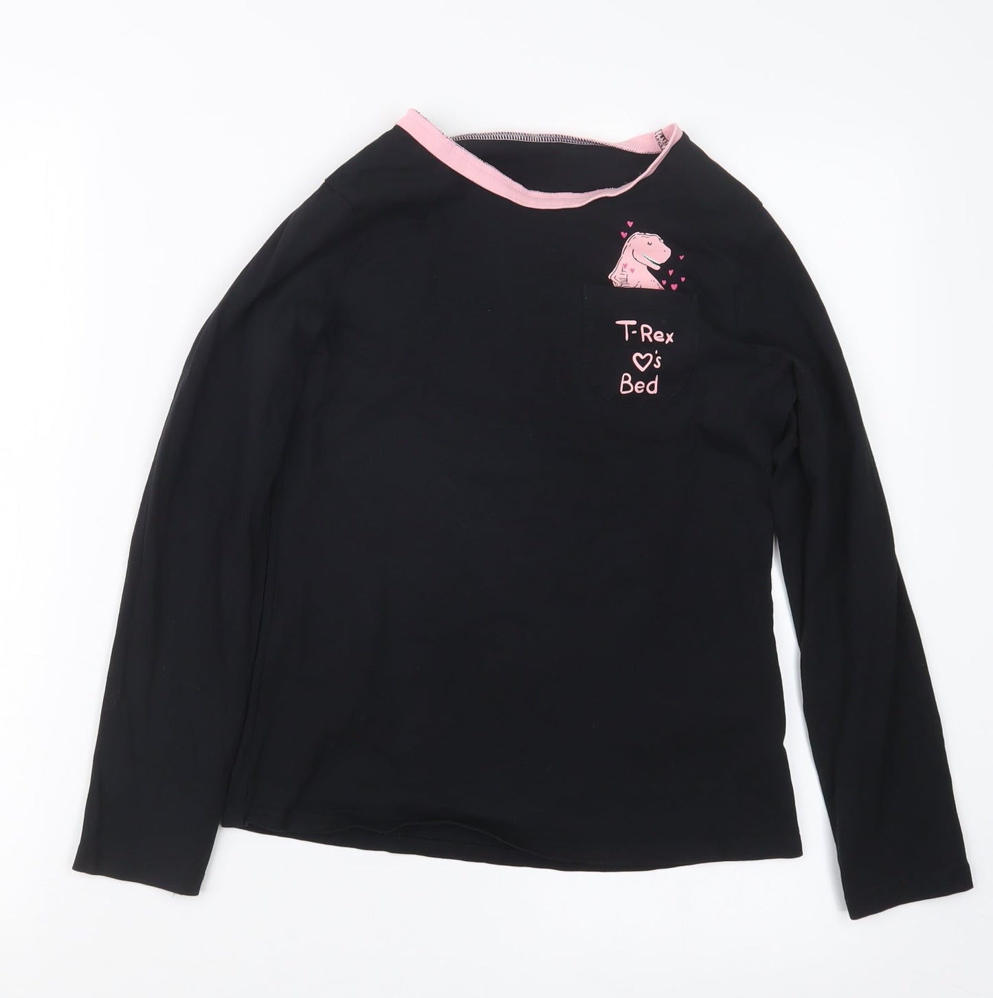 George Girls Black Geometric  Top Pyjama Top Size 11-12 Years