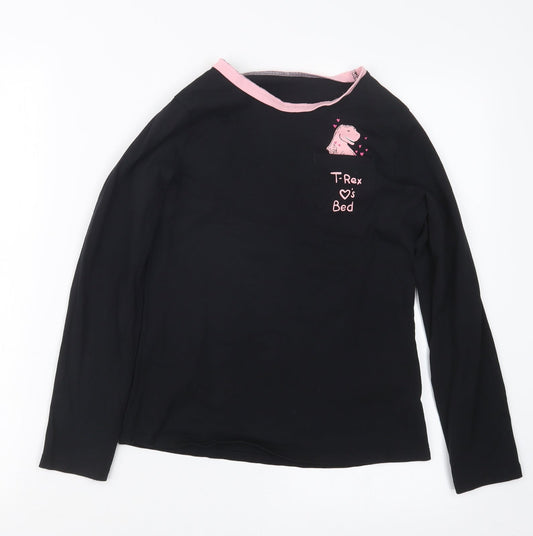 George Girls Black Geometric  Top Pyjama Top Size 11-12 Years