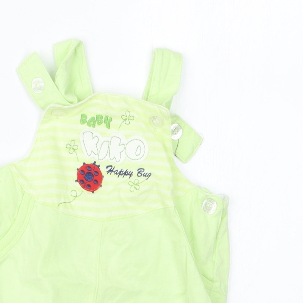 Baby Kiko Girls Green   Dungaree Outfit/Set Size 6-9 Months