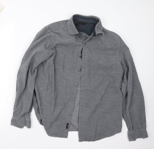 Black Brown 1826 Mens Grey    Button-Up Size M