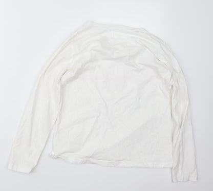 Sleep in Womens White Geometric  Basic T-Shirt Size 10