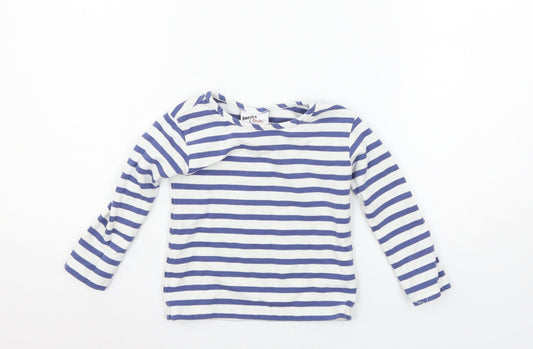 Bopster & Mimi Boys Blue Striped Jersey Basic T-Shirt Size 2 Years