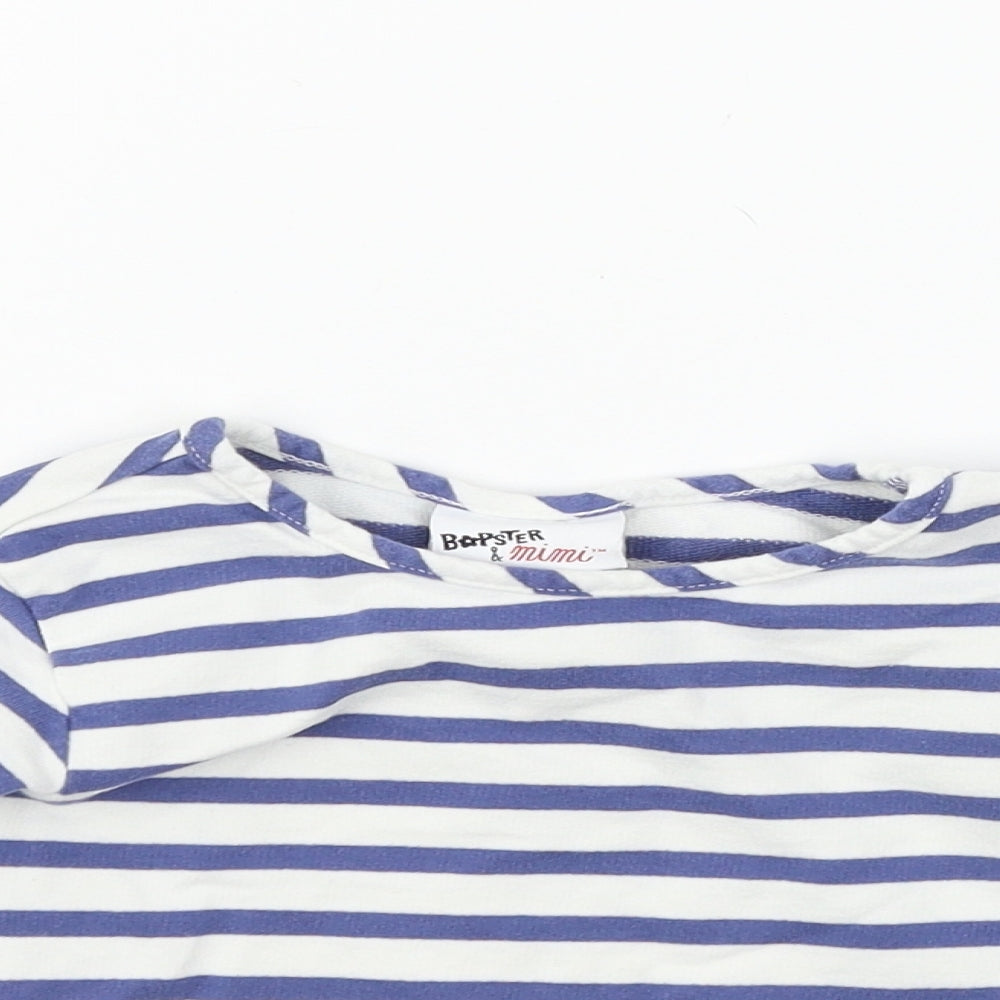 Bopster & Mimi Boys Blue Striped Jersey Basic T-Shirt Size 2 Years