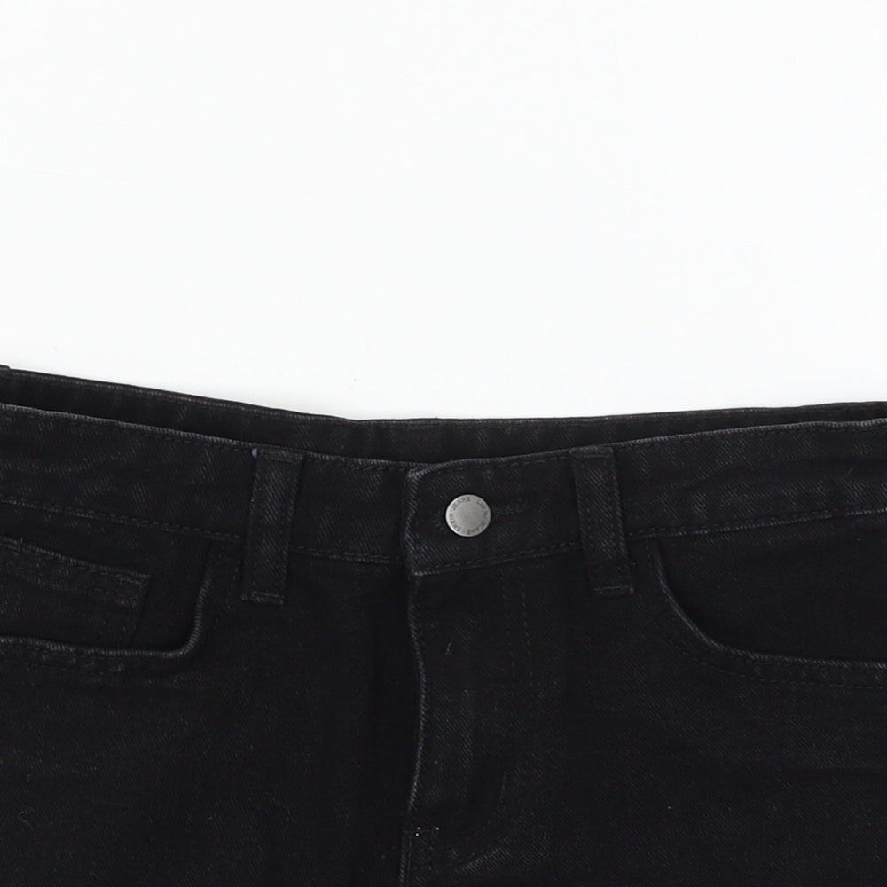 SheIn Girls Black  Denim Hot Pants Shorts Size 9 Years