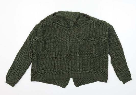 Misspap Womens Green  Knit Pullover Jumper Size S