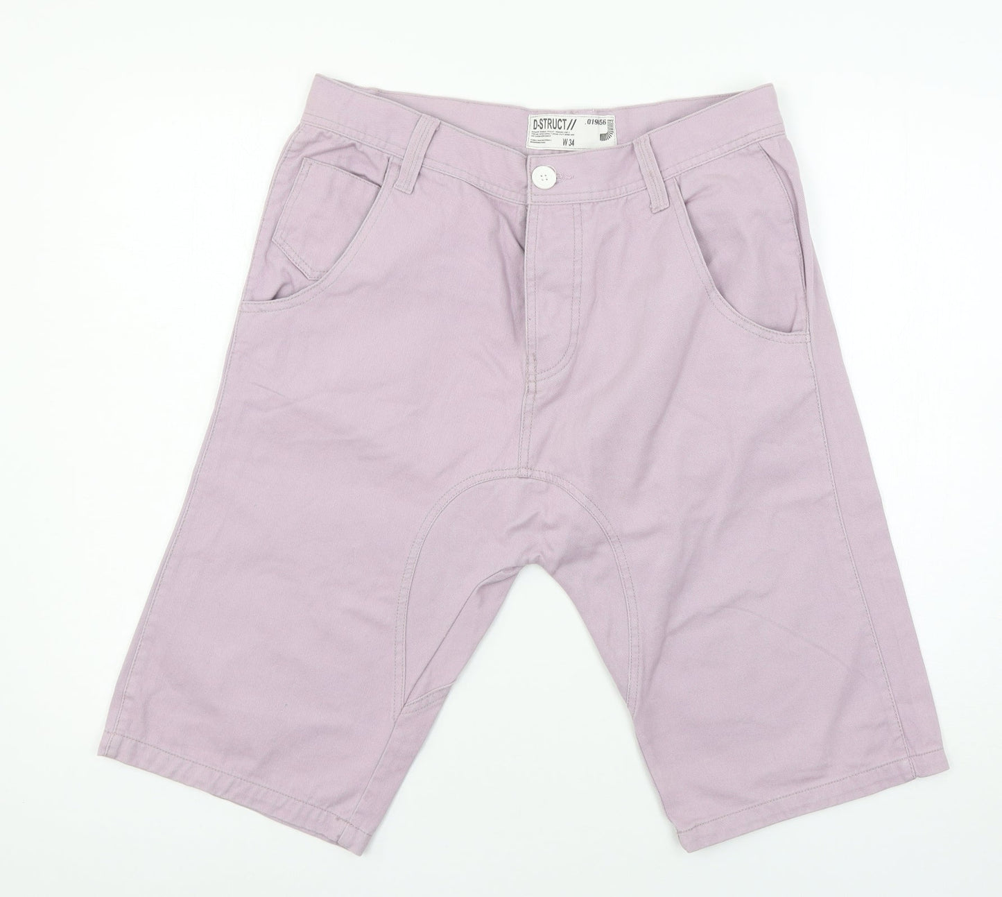 D-Struct Womens Purple  Denim Chino Shorts Size 34 in
