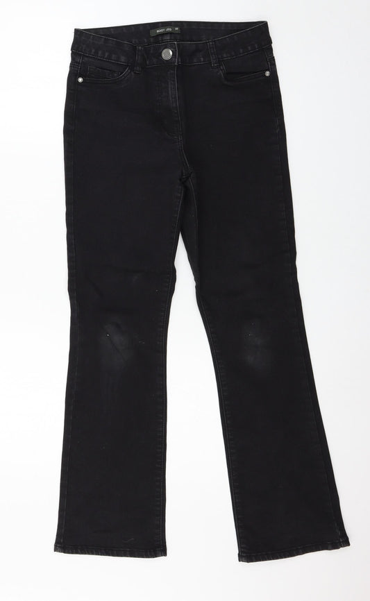 Preworn Womens Black  Denim Straight Jeans Size 10 L28 in