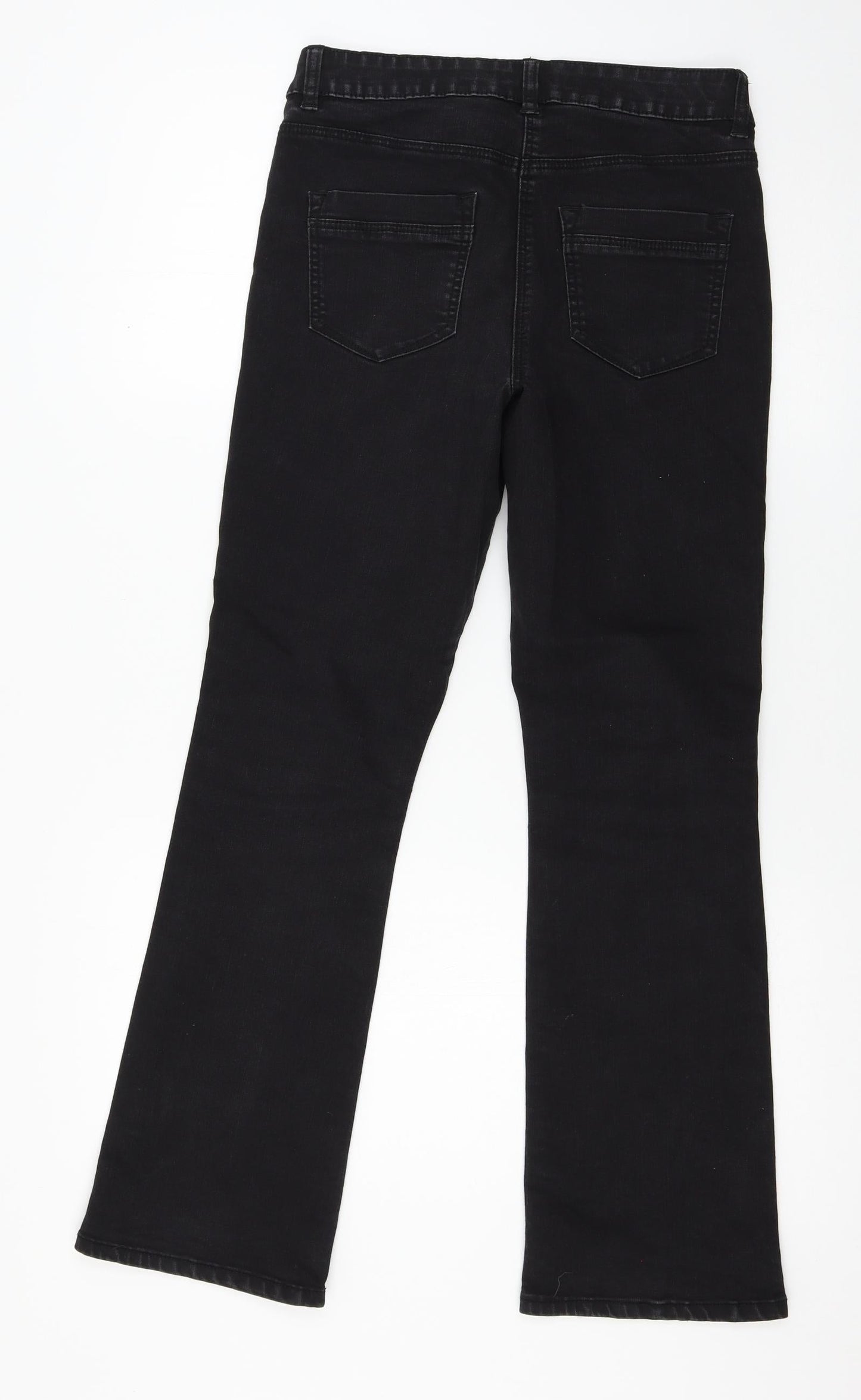 Preworn Womens Black  Denim Straight Jeans Size 10 L28 in