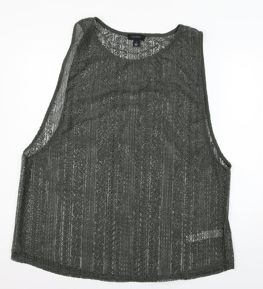 Atmosphere Womens Green  Lace Basic Tank Size L