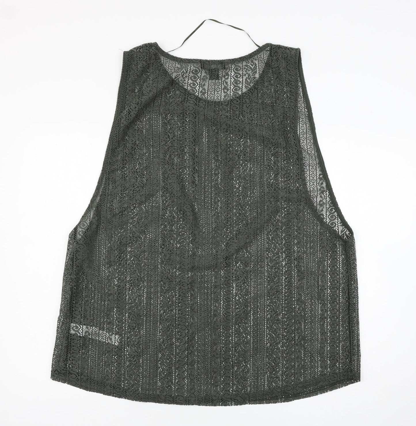 Atmosphere Womens Green  Lace Basic Tank Size L