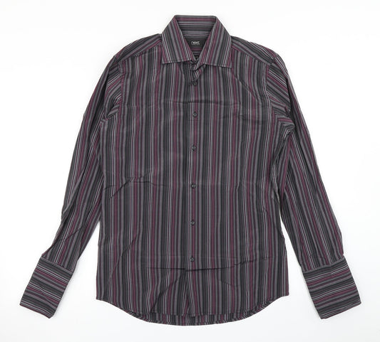 NEXT Mens Blue Striped   Button-Up Size 14.5