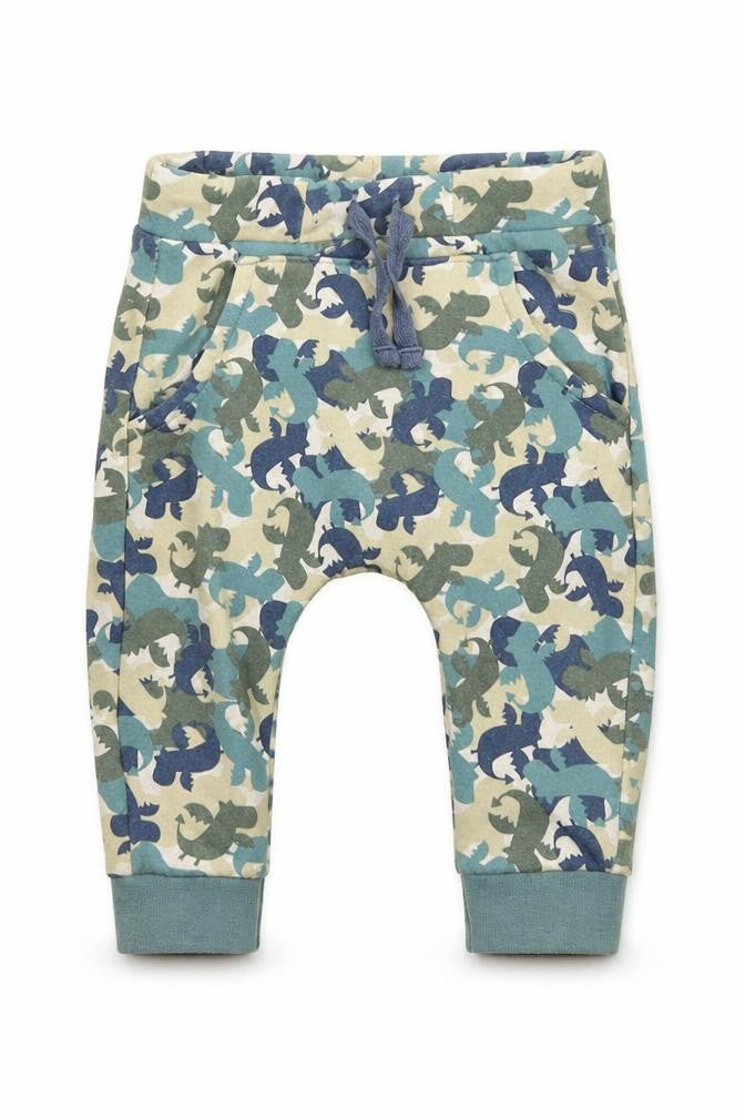 TU Boys Green Camouflage  Jogger Trousers Size 6-9 Months  - Dragon print