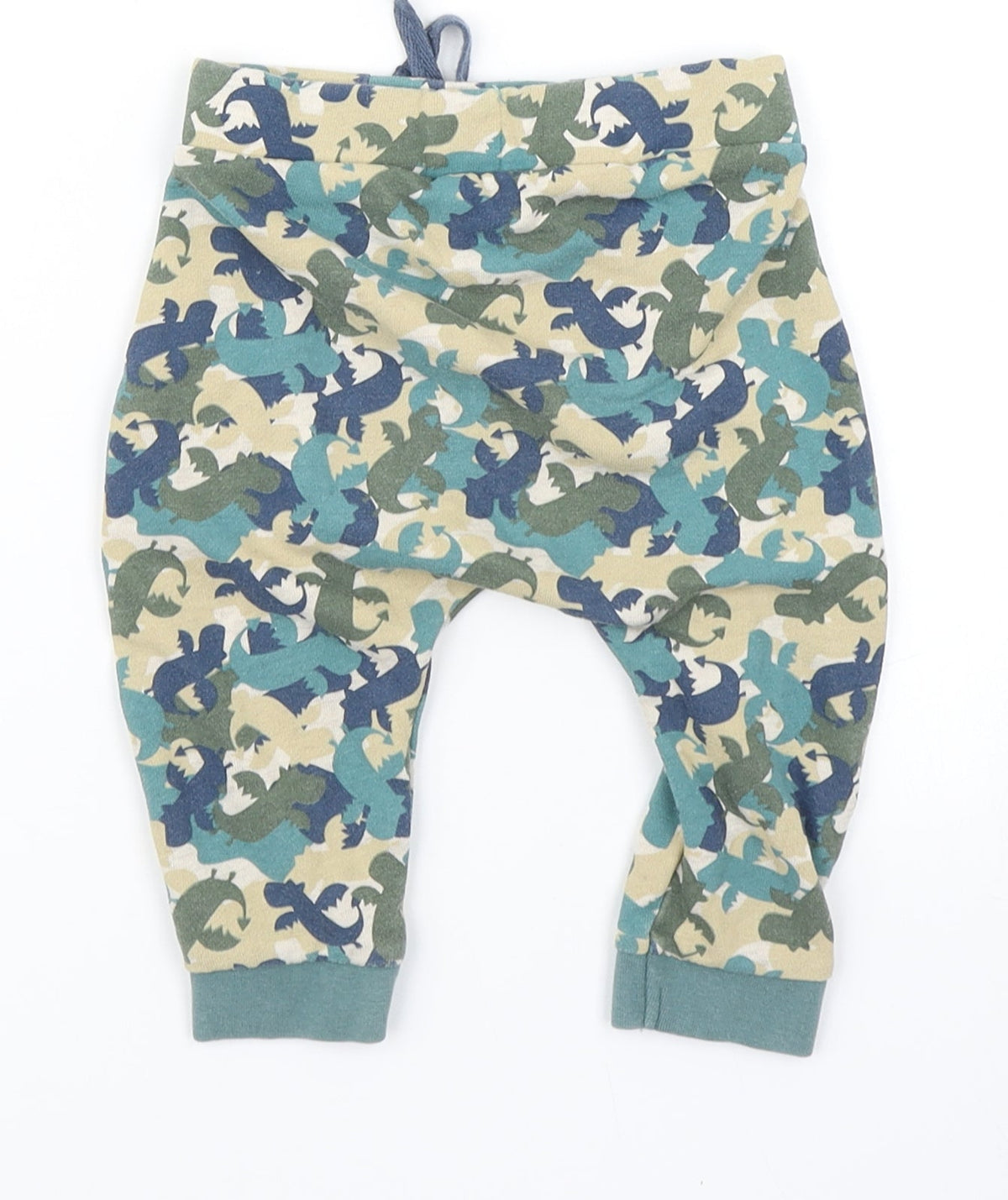 TU Boys Green Camouflage  Jogger Trousers Size 6-9 Months  - Dragon print