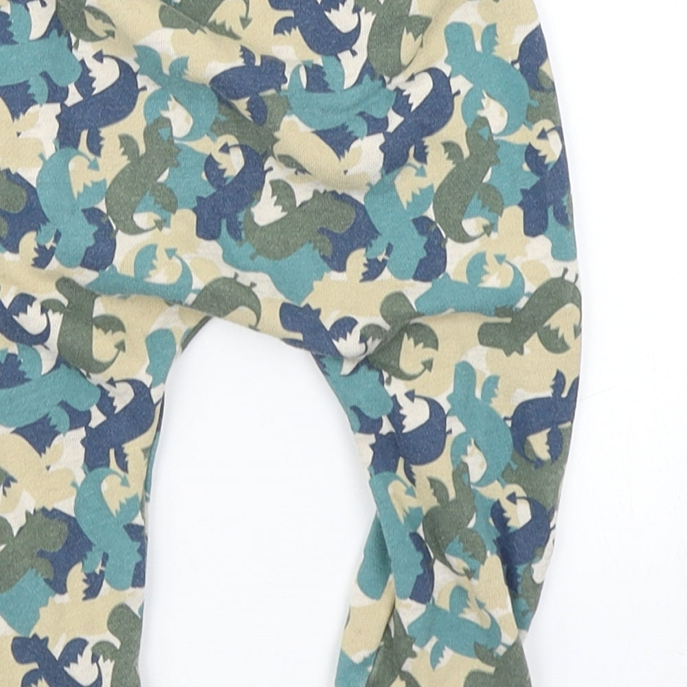 TU Boys Green Camouflage  Jogger Trousers Size 6-9 Months  - Dragon print