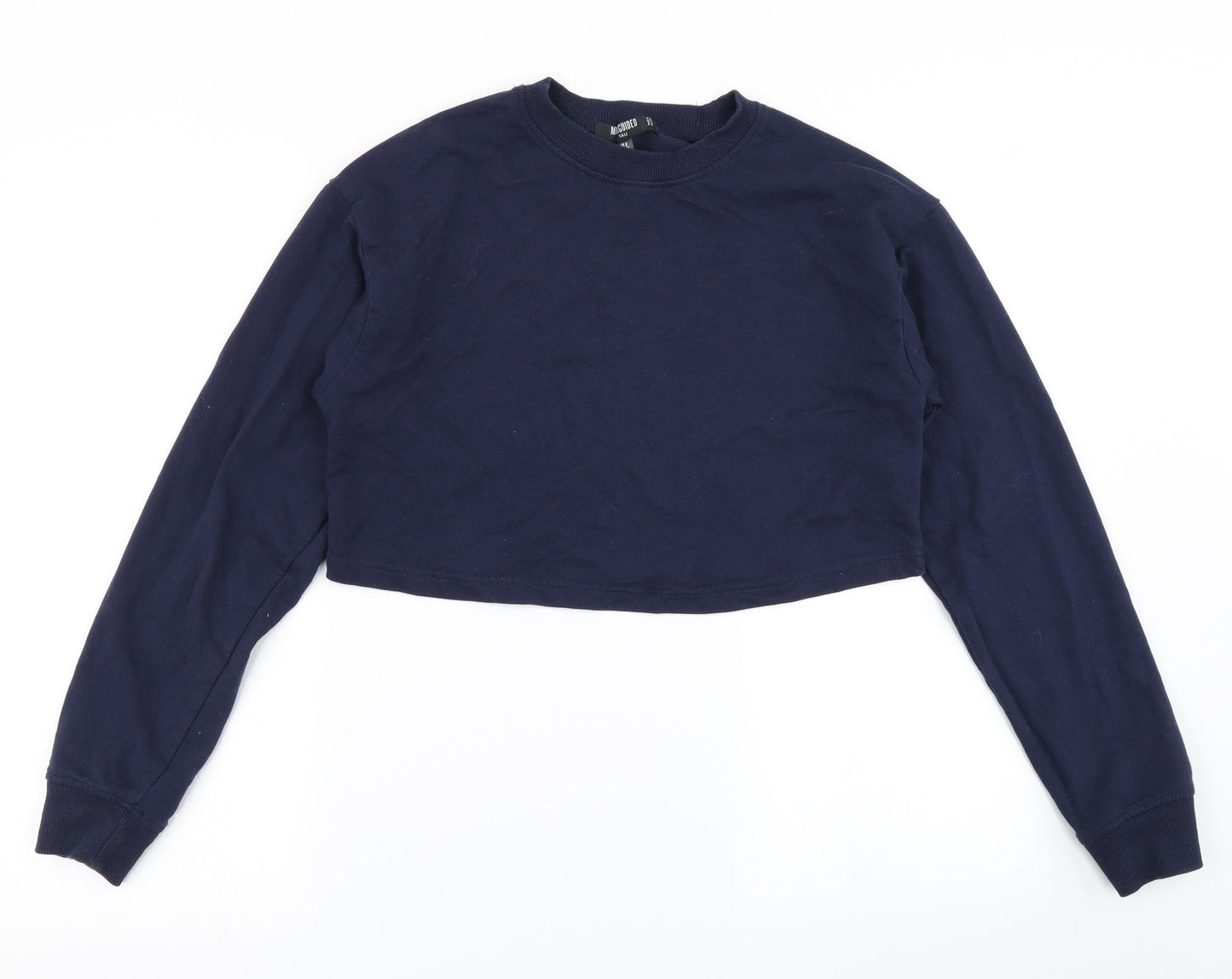 Missguided Womens Blue   Pullover Sweatshirt Size 8  - Cropped