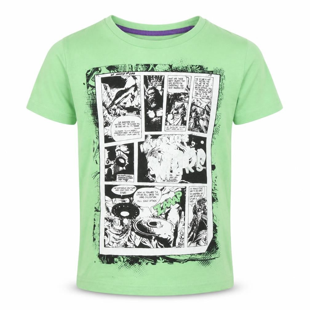 F&F Boys Green   Basic T-Shirt Size 5-6 Years  - Comic Book