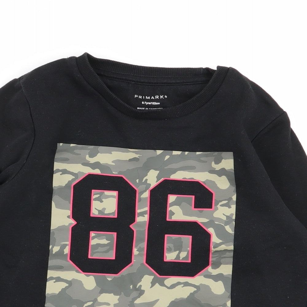 Primark Girls Black   Pullover Jumper Size 6-7 Years