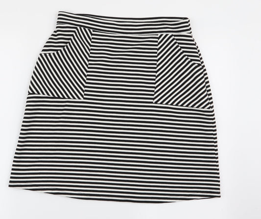 Papaya Womens Multicoloured Striped  Flare Skirt Size 12  - Stretch waistband
