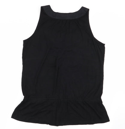 Preloved Monsoon Womens Black Geometric  Basic Tank Size 14 - Back
